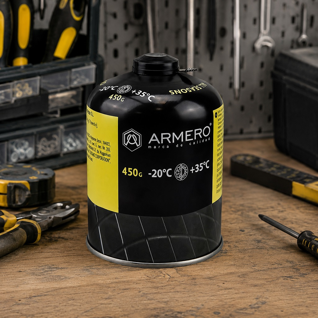 Баллон газовый Armero, навинчиваемый, резьбовое соединение EU, 450 г