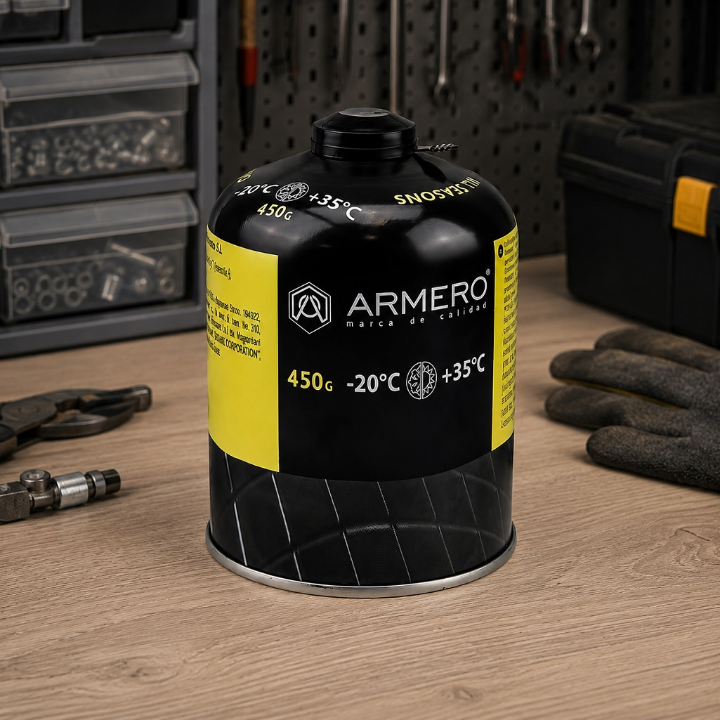 Баллон газовый Armero, навинчиваемый, резьбовое соединение EU, 450 г