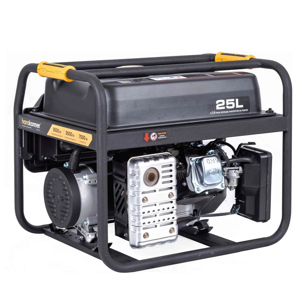 Генератор бензиновый синхронный Hanskonner HPG-3500 Duplex, 3.5 кВт