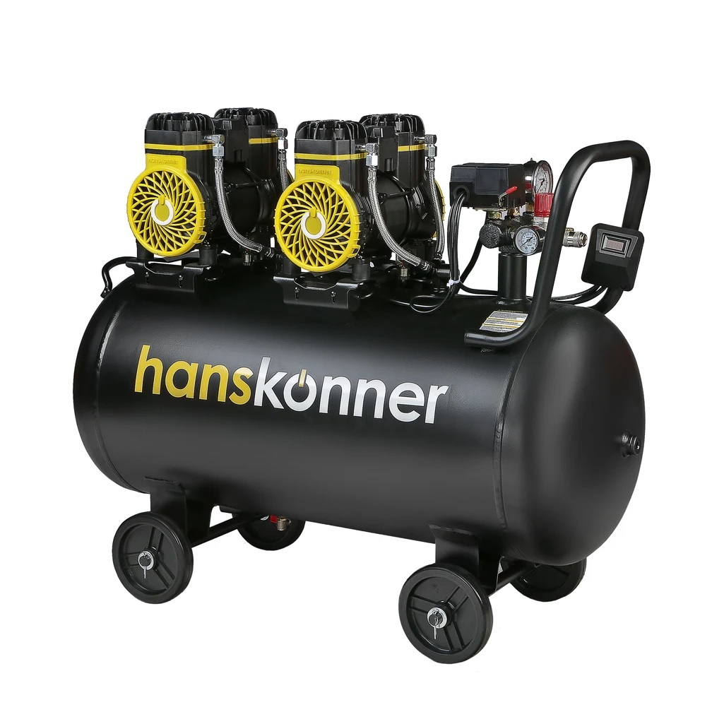 Компрессор безмасляный Hanskonner HAC1002, 2.9 кВт, ресивер 100 л, 500 л/мин