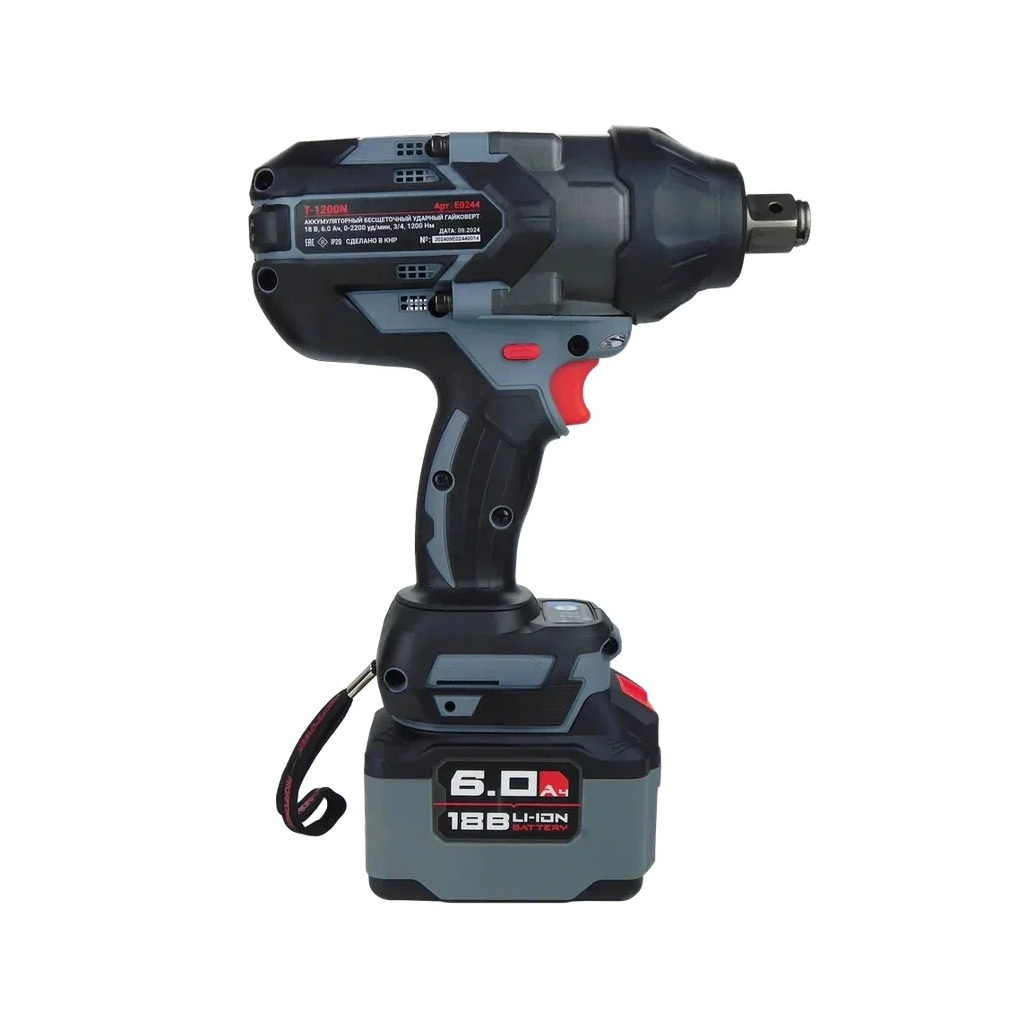 Гайковерт аккумуляторный бесщеточный Profipower T-1200N, 18 В, 1200 Hм, 1акк х 6Ah, з.у