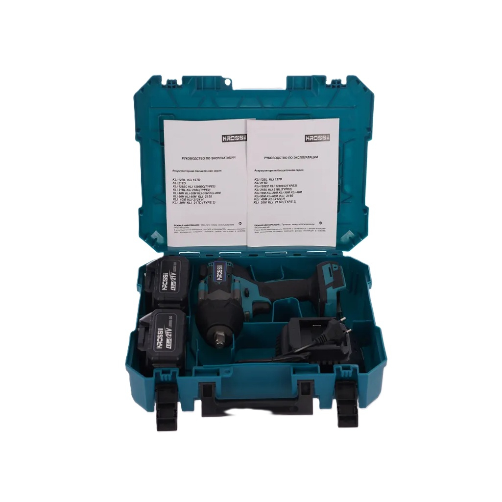 Гайковерт аккумуляторный Kross KLi 30M, 21 В, 600 Hм, 2 акк. х 4.0 Ah+з.у.