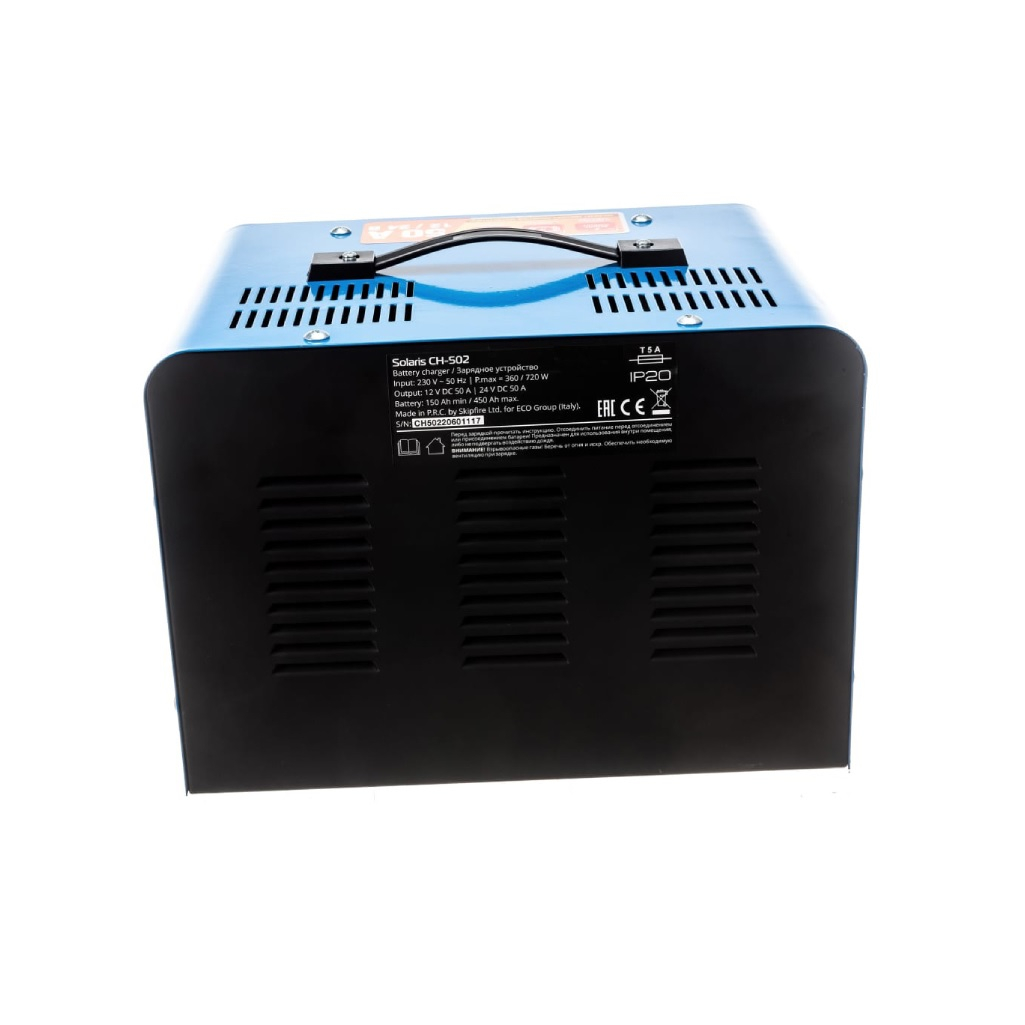 Зарядное устройство Solaris CH-502, SL2913-6, для 12 В и 24 В батарей, ток заряда 50А