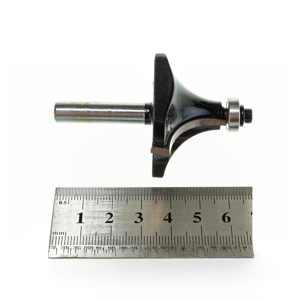 Фреза концевая Росомаха калевочная с нижним подшипником  d8 мм, D50 мм, H25 мм, R18 мм, кромочная 801712