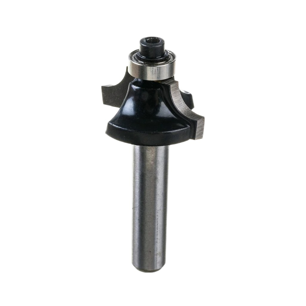 Фреза концевая Росомаха d8 мм, D25 мм, H11 мм, R6 мм, кромочная калевочная с нижним подшипником, 801901 