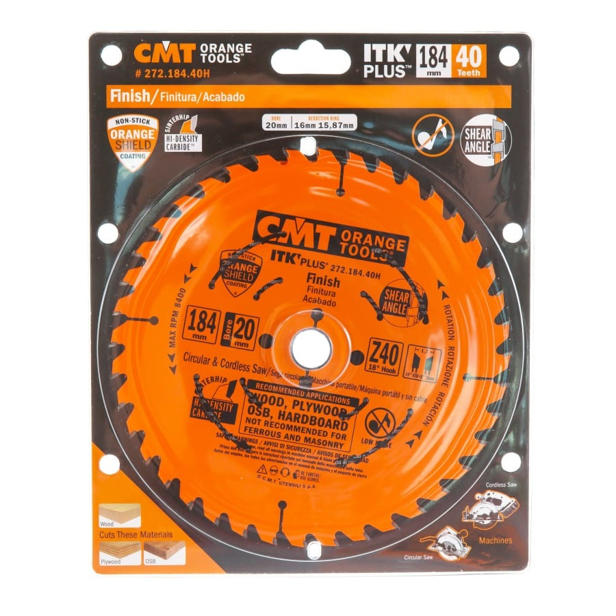 Диск пильный СМТ 184 х 20 х Z40 272.184.40H