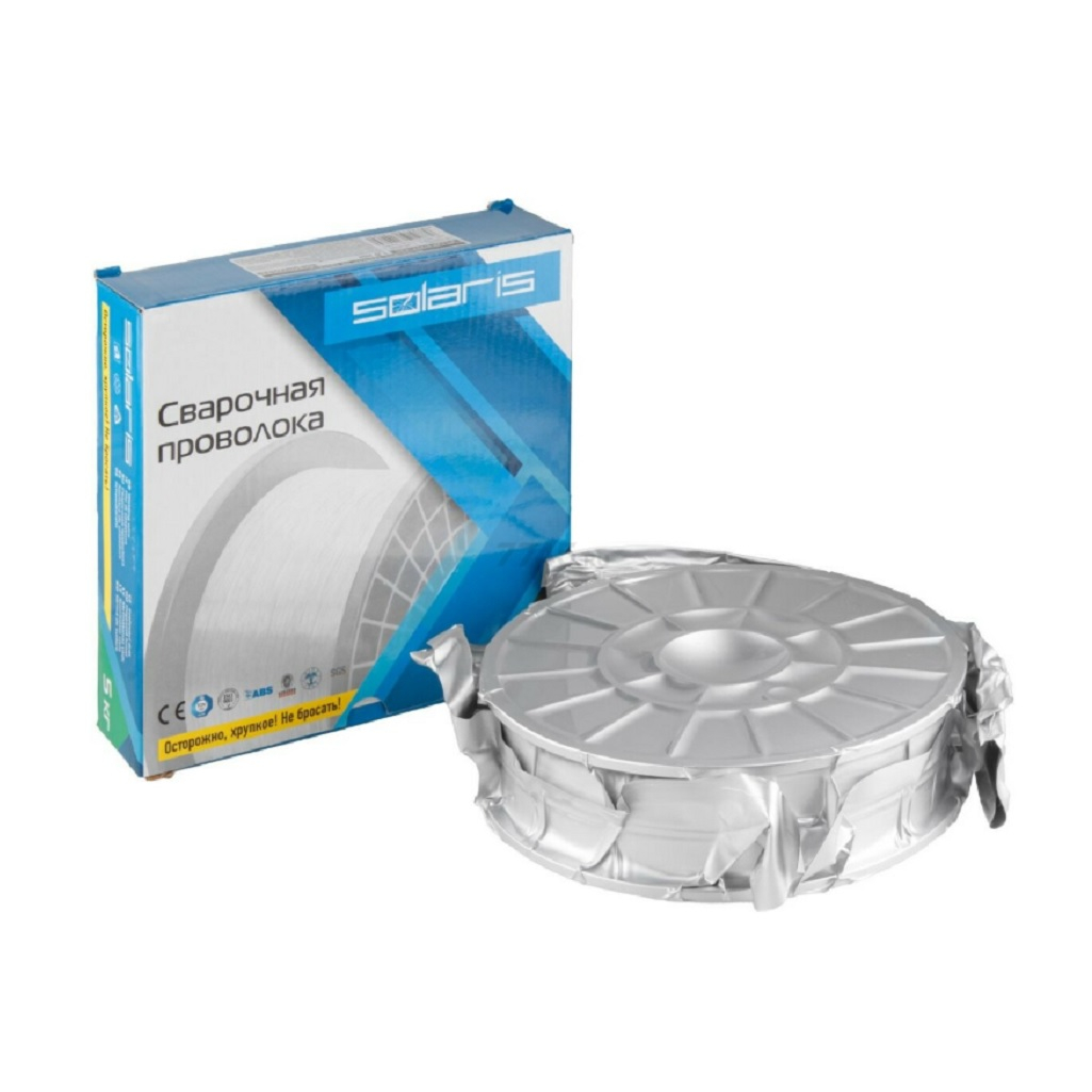 Проволока сварочная Solaris E71T-GS, катушка, с флюсом, 1.0 мм х 5 кг