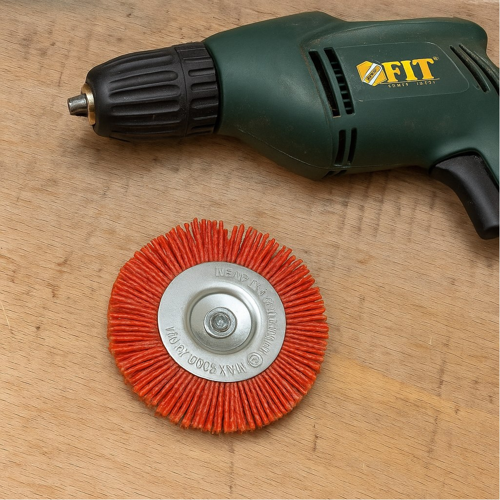 Корщетка-колесо FIT 38607, для дрелей, хвостовик 6 мм, диаметр 75 мм