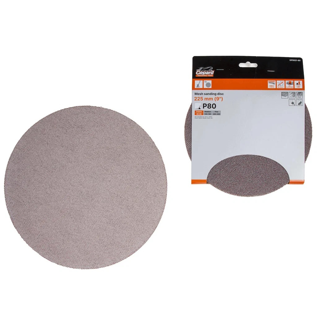 Круг шлифовальный Gepard GP5020-80, d 150 мм, зерно 80, для дерева, металла, в упаковке 5 штук
