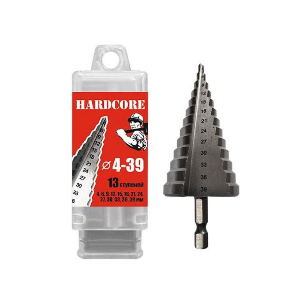Сверло по металлу Hardcore 142439, 4-39 мм, ступенчатое, хвостовик 6-гранный