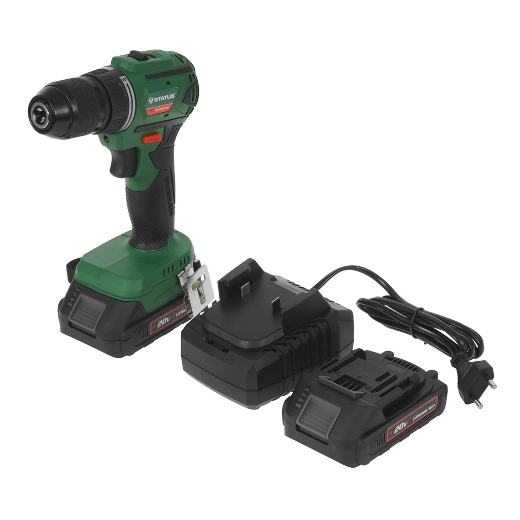Дрель-шуруповерт аккумуляторная Status CBL 20-2 Li, бесщеточная, 50 Нм, 20 В, 2 акк. х 2Ah+з.у.
