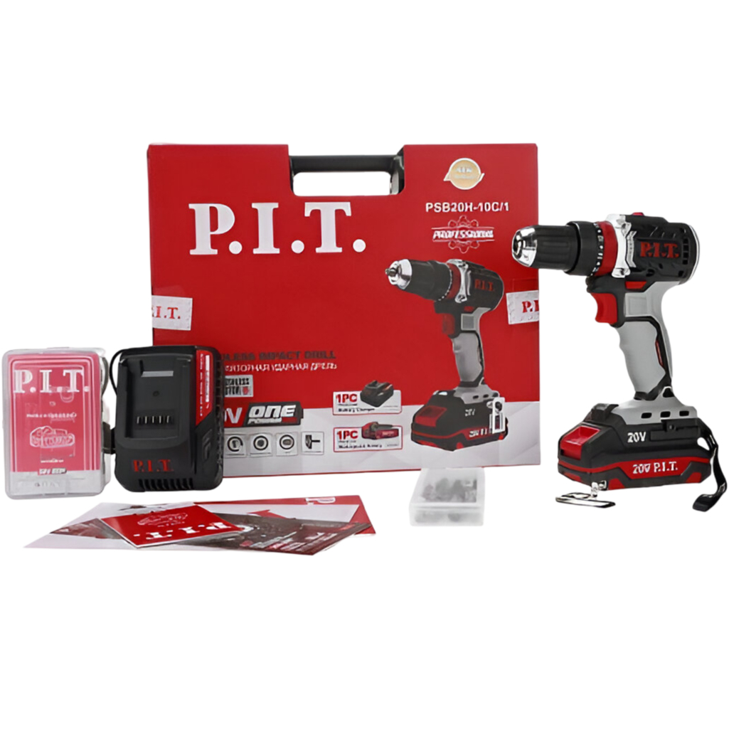 Аккумуляторный шуруповерт бесщеточный ударный P.I.T. PSB20H-10C/1 20В 1акк 2Ah+з.у.