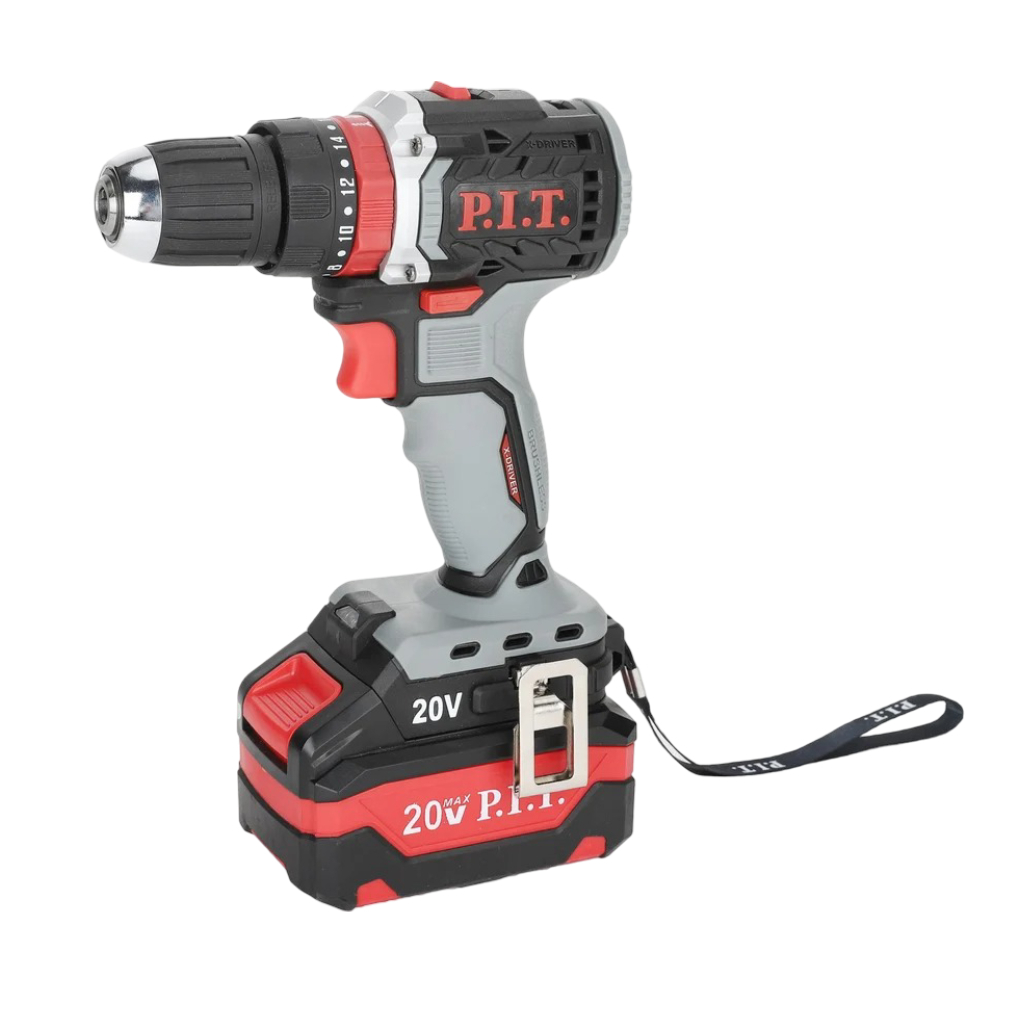 Аккумуляторный шуруповерт бесщеточный ударный P.I.T. PSB20H-10C/1 20В 1акк 2Ah+з.у.