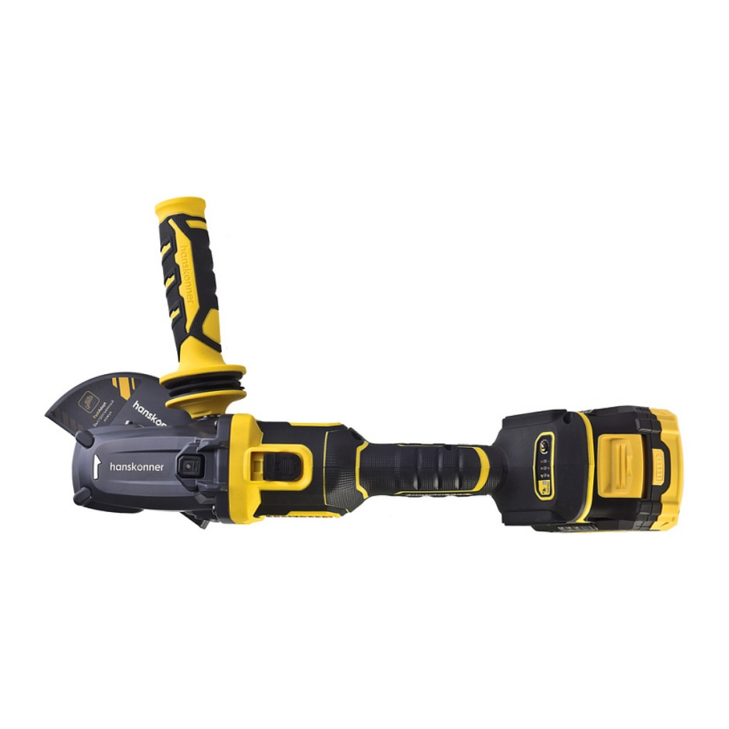 УШМ Hanskonner HAG18125BLC, аккумуляторная, 18В, 125 мм, 1BatterySystem, 1 аккумулятор 4Ah, зарядное устройство