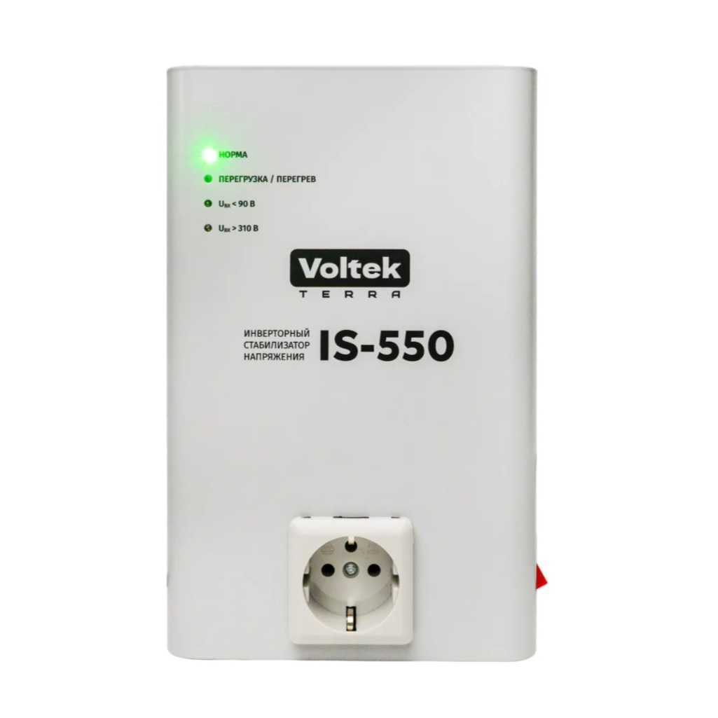 Стабилизатор напряжения Voltek IS-550, автоматический, однофазный, инверторного типа, для котлов