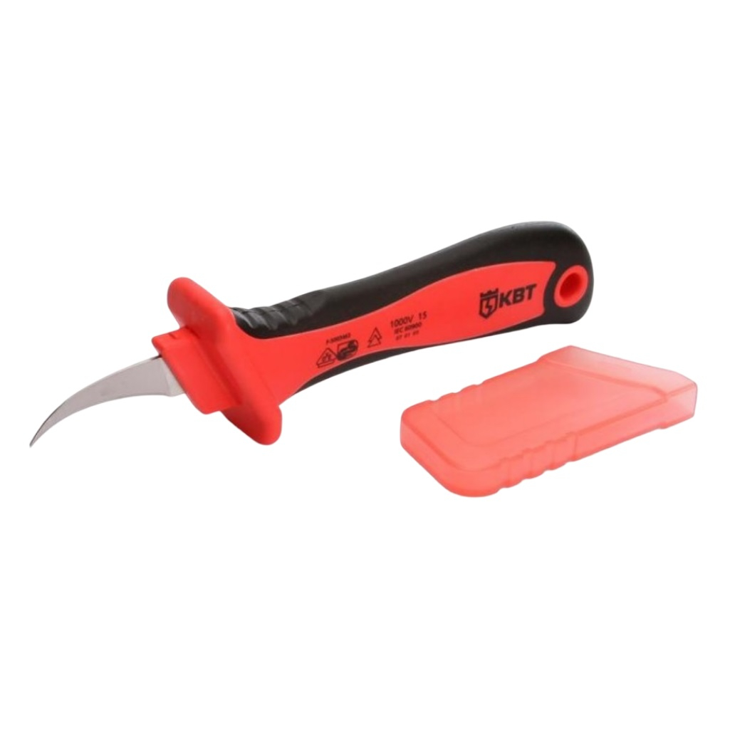 Нож диэлектрический КВТ НМИ-03, 63847, до 1000 В, 196 мм, нержавеющая сталь 1.6 мм, профессиональная серия