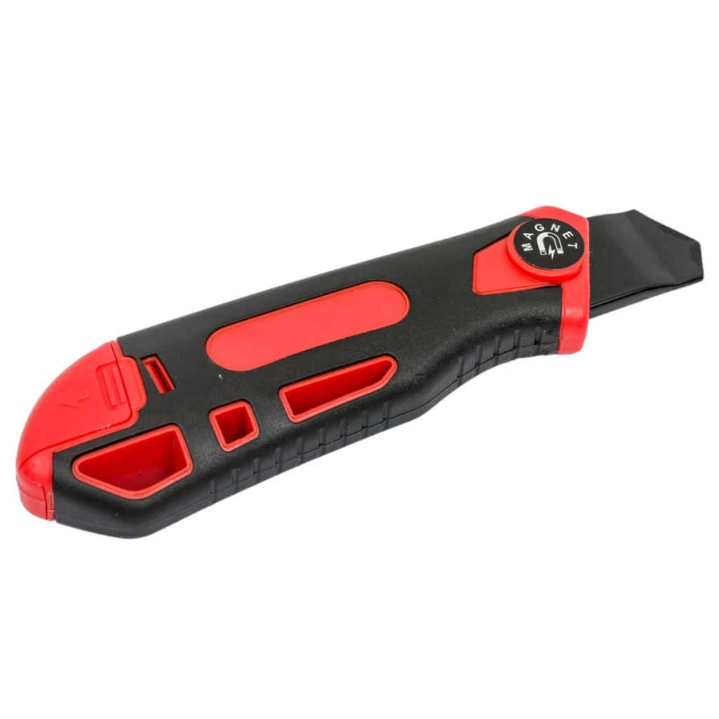 Нож Монтажник 600509, со сменными лезвиями, обрезиненный, 25 мм