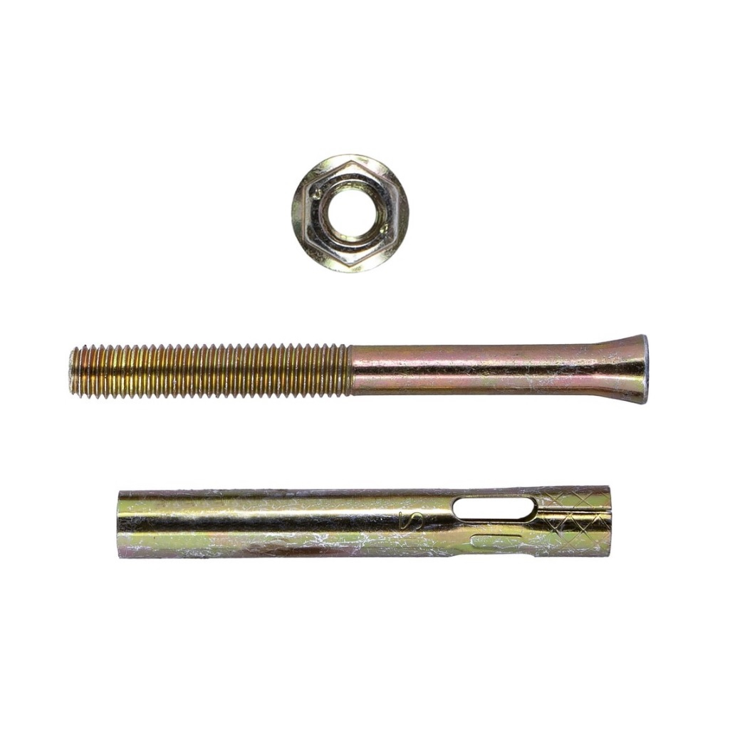 Анкерный болт с гайкой 6.5х75 мм, оцинкованная сталь, желтопассивированное покрытие