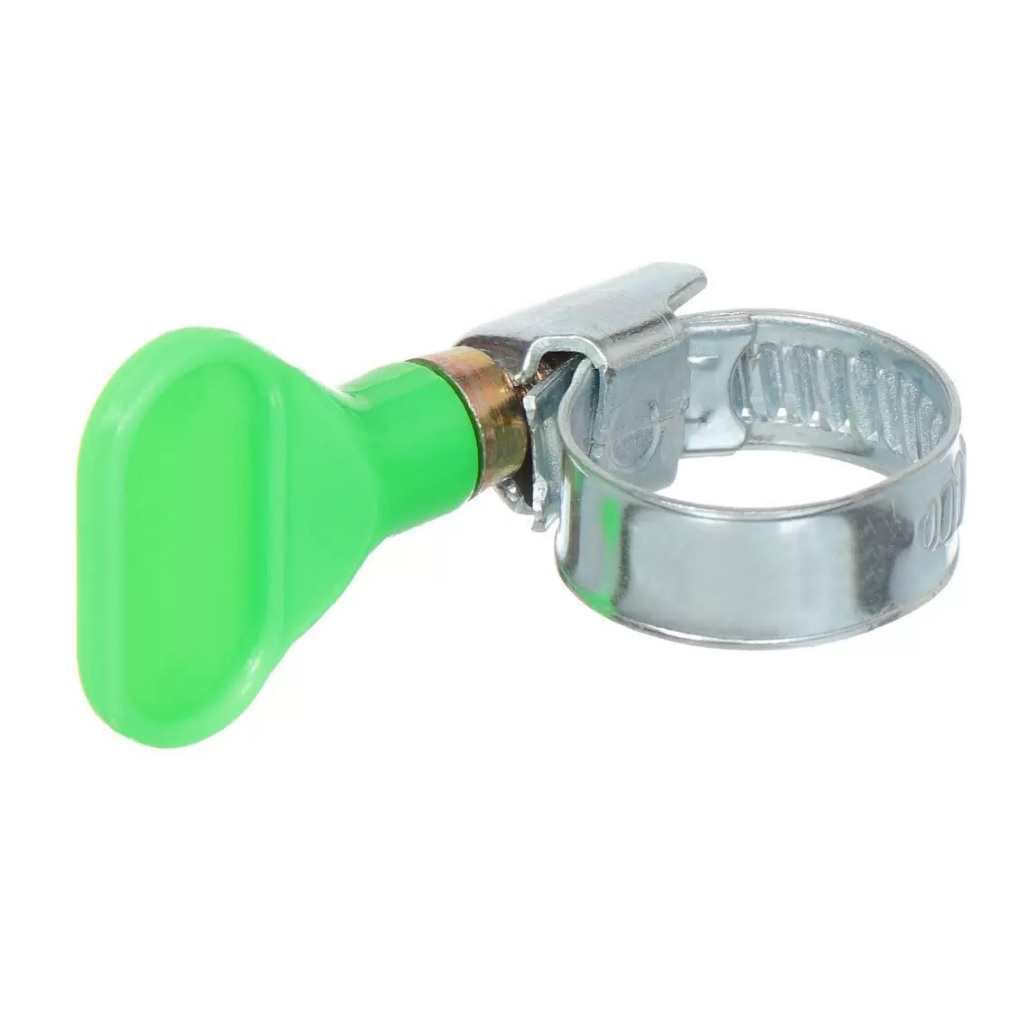 Хомут червячный H16-27-9KL21, оцинкованная сталь, 16-25 мм, с барашком