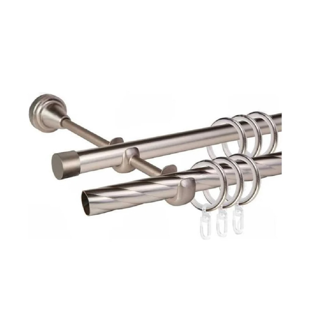 Карниз металлический АС Март Grace D19K/19Г, трубный, двухрядный, сатин, длина 3 м