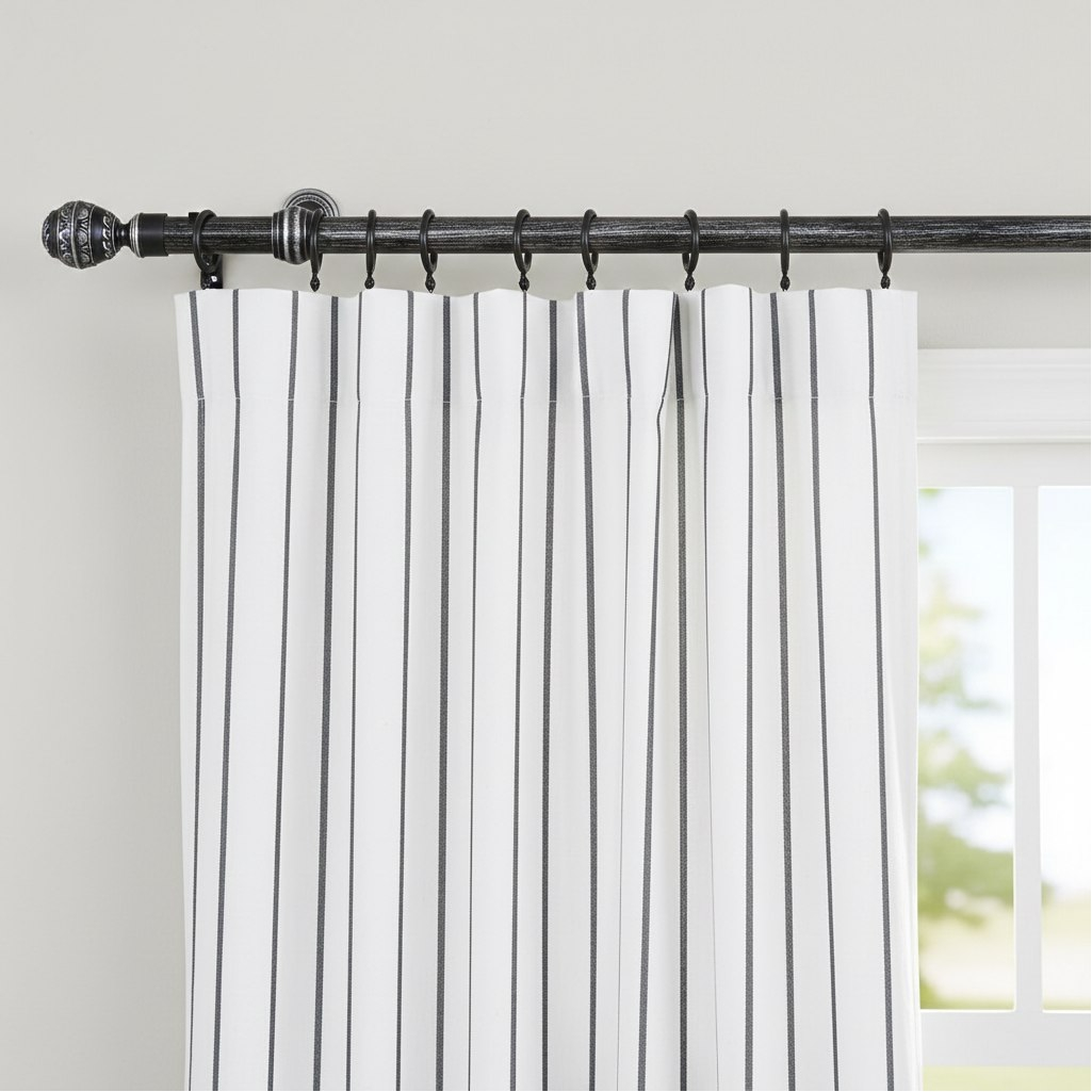 Карниз двухрядный круглый Венеция, Черненое серебро, 1.6 м, настенный, металл, крепеж, крючки