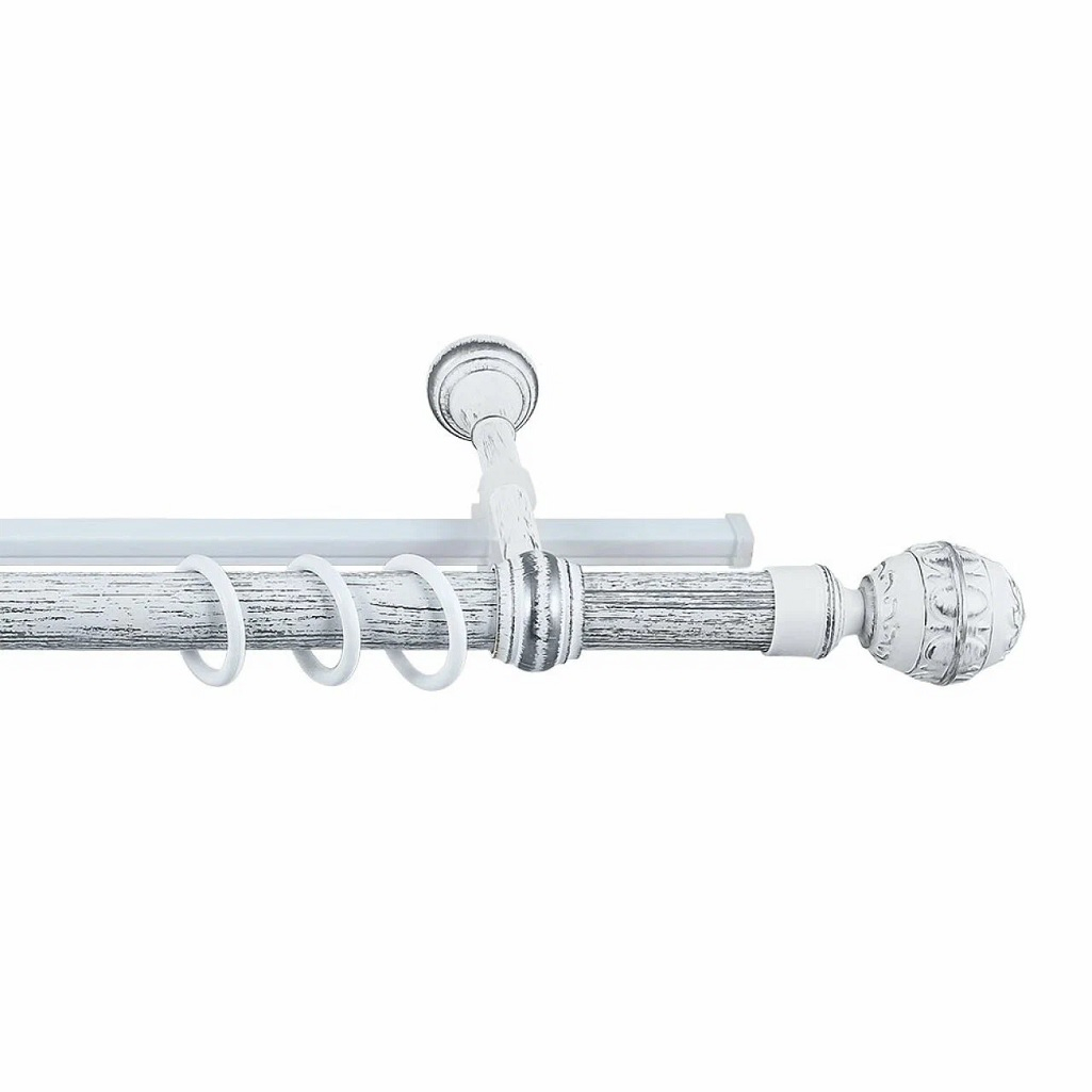 Карниз Legrand Валанс с U-шиной, 3 м, 2-х рядный, белое серебро/патина