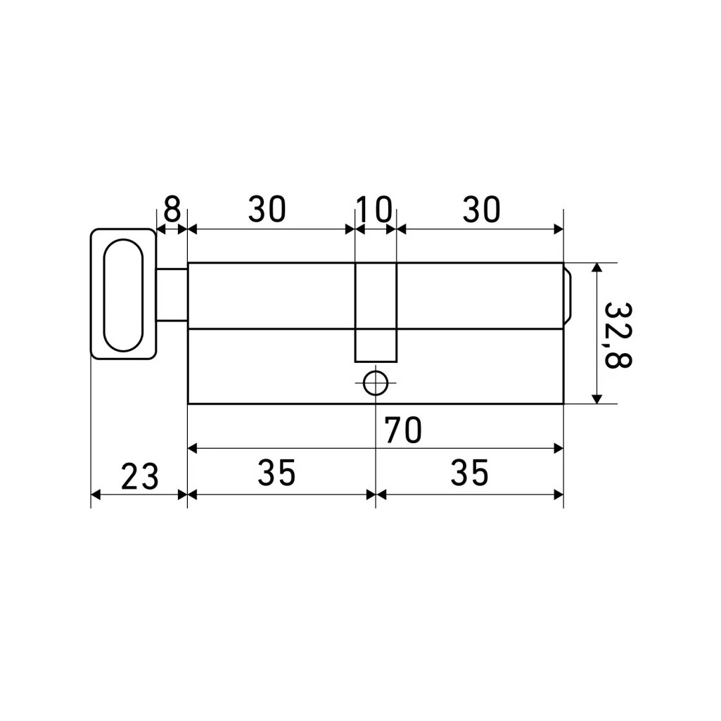 Цилиндровый механизм Стандарт МАХ 70АВ, цвет старая бронза, ключ-вертушка, для всех типов дверей