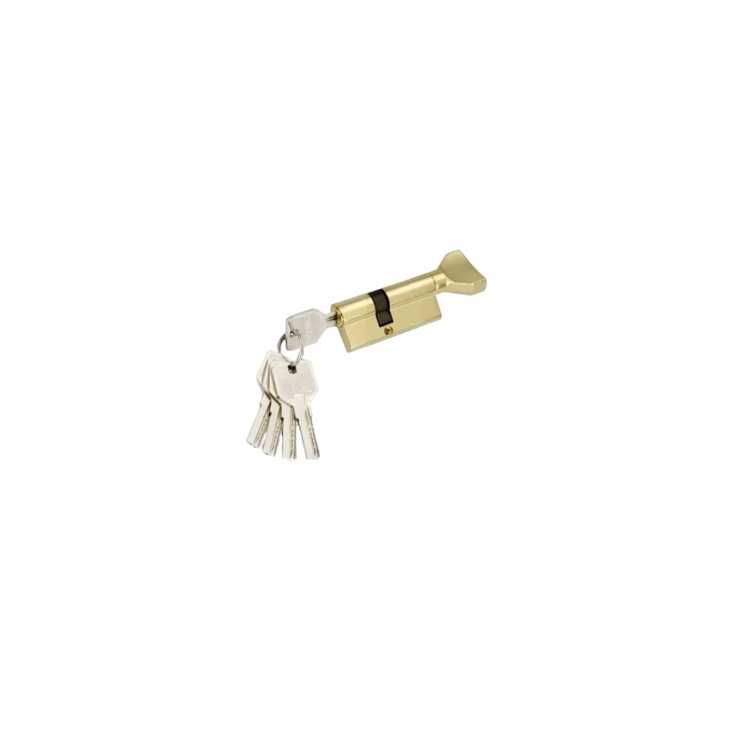Цилиндровый механизм MAXI Locks CW90 ключ, вертушка PB, полированная латунь