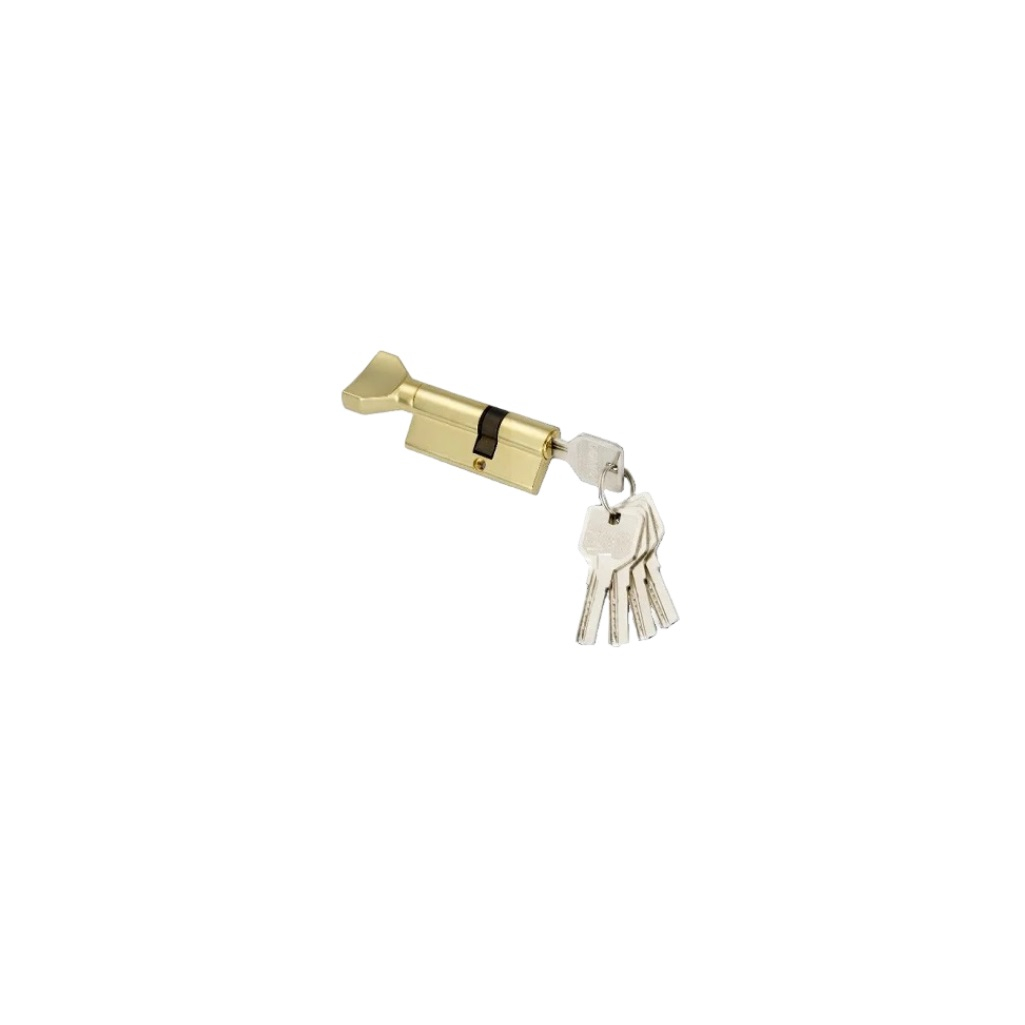 Цилиндровый механизм MAXI Locks CW90 ключ, вертушка PB, полированная латунь