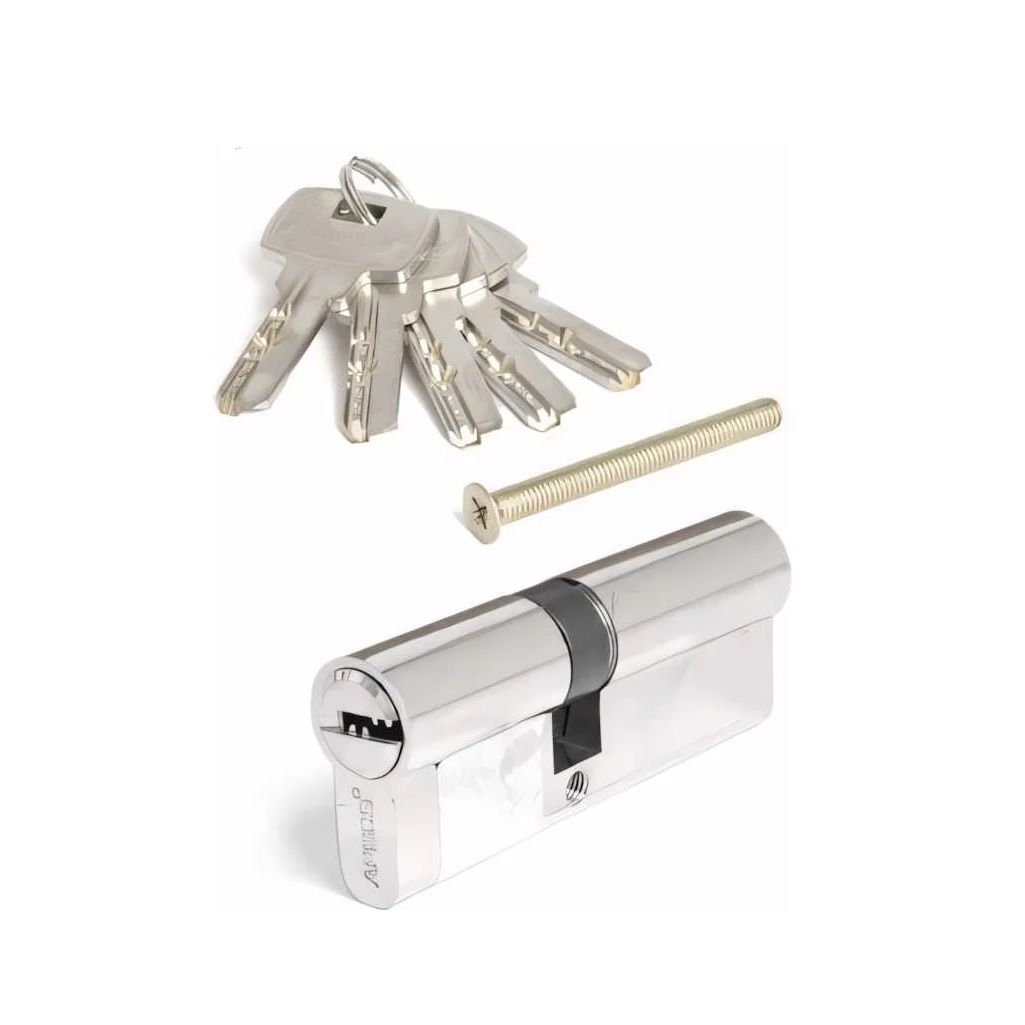 Цилиндровый механизм Apecs SM-80-35/45-NI, никель, ключ-ключ, для всех типов дверей