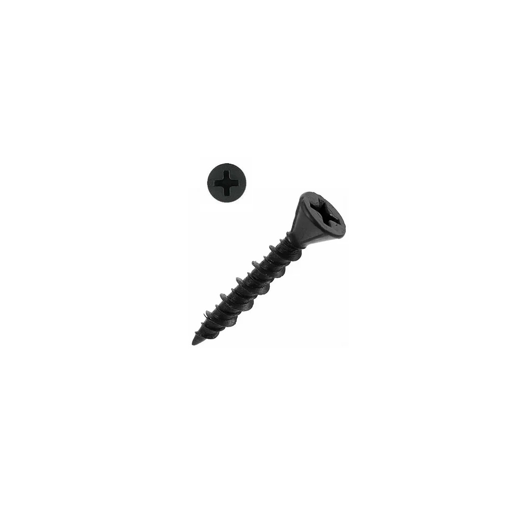 Саморез черный для ГВЛ 3.9х35 мм, острый, потайной, сталь, оксидированное покрытие