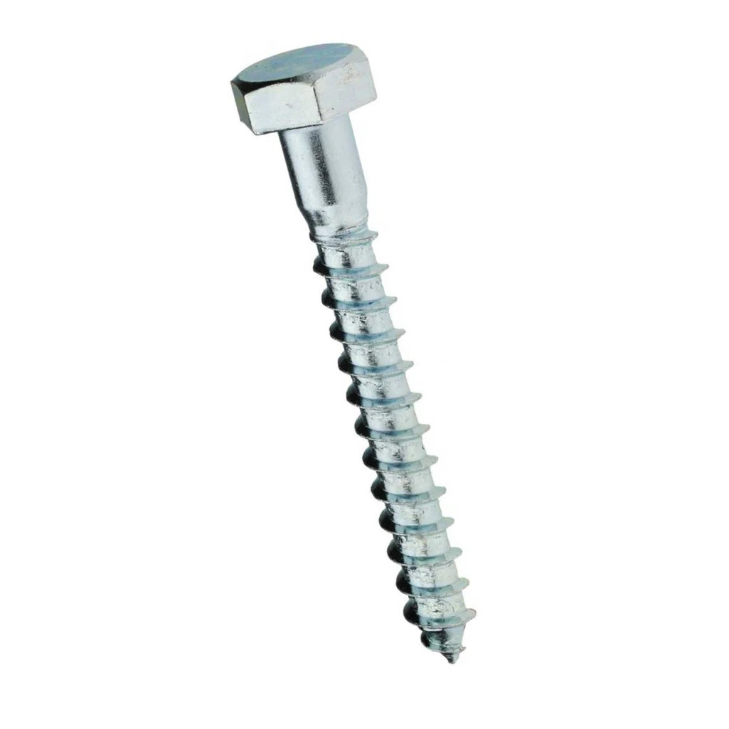 Саморез глухарь 6х50 мм, М6, сантехнический, внешний шестигранник, оцинкованная сталь
