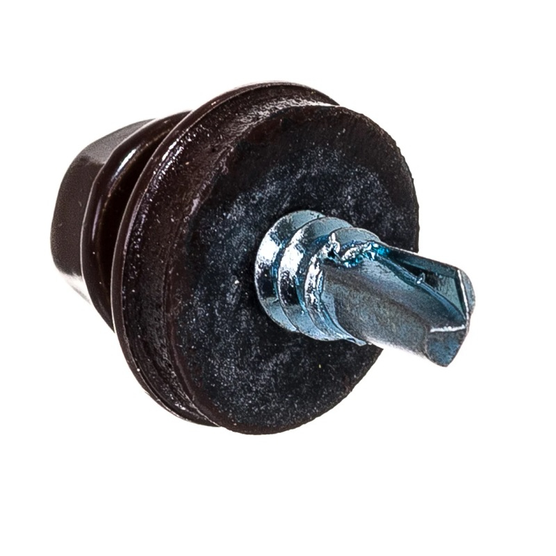 Саморез кровельный коричневый RAL 8017 4,8х19 мм