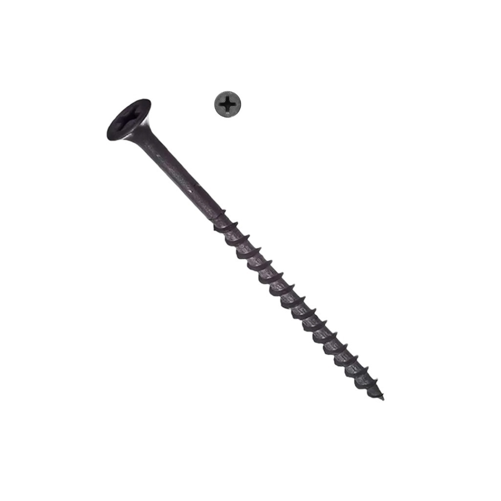 Саморез черный универсальный 4.8х100(102) мм, частая резьба, оксидированный, по гипсокартону и металлу, 1 кг, 761463
