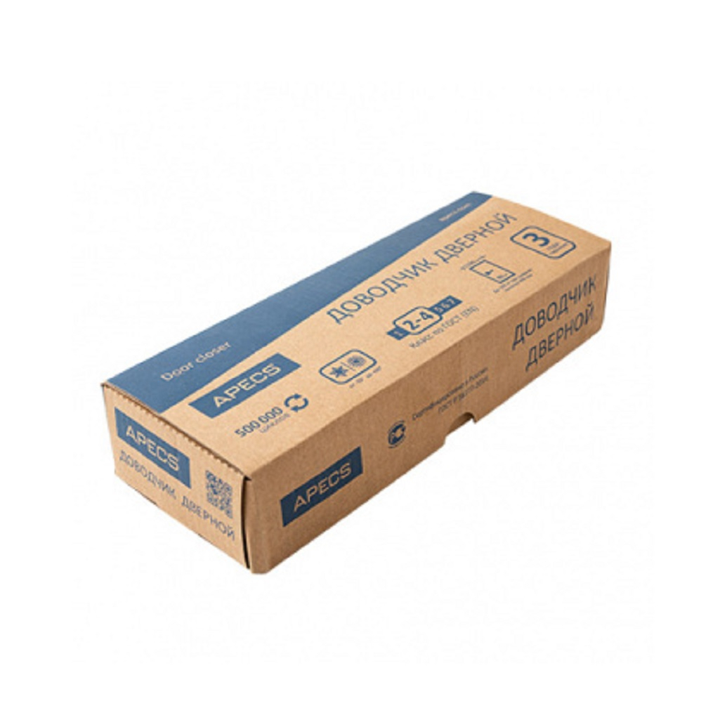 Доводчик дверной Apecs DC-68.2-4/1100/080-A2-SL, накладной, серебро