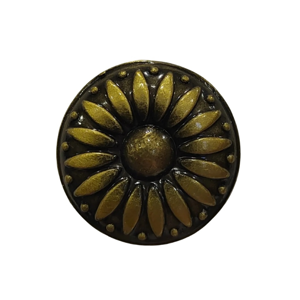 Ручка-кнопка Kerron Classic RK-03, ВА, круглая, бронза, мебельная