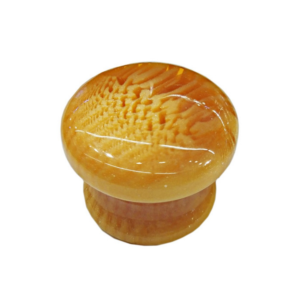 Ручка мебельная Кнопка 501, пластиковая, круглая, под дерево, цвет янтарный