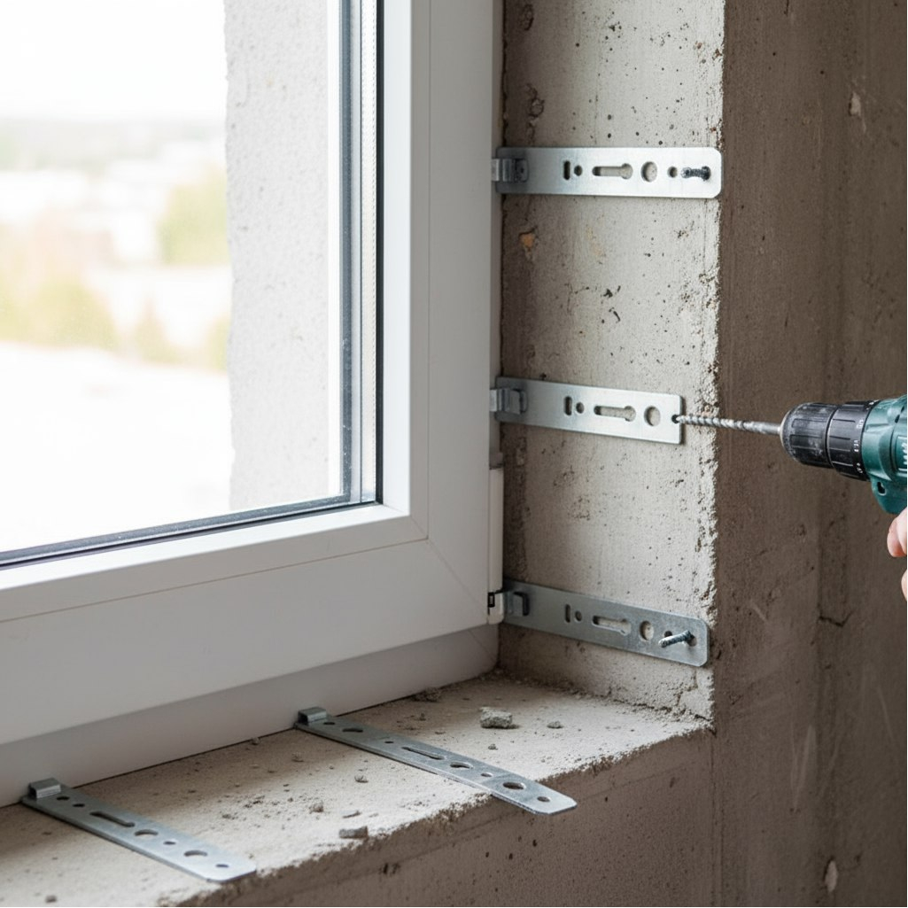 Пластина оцинкованная Tech-Krep KBE, VEKA, анкерная, для оконного профиля, 1.2х25х192 мм