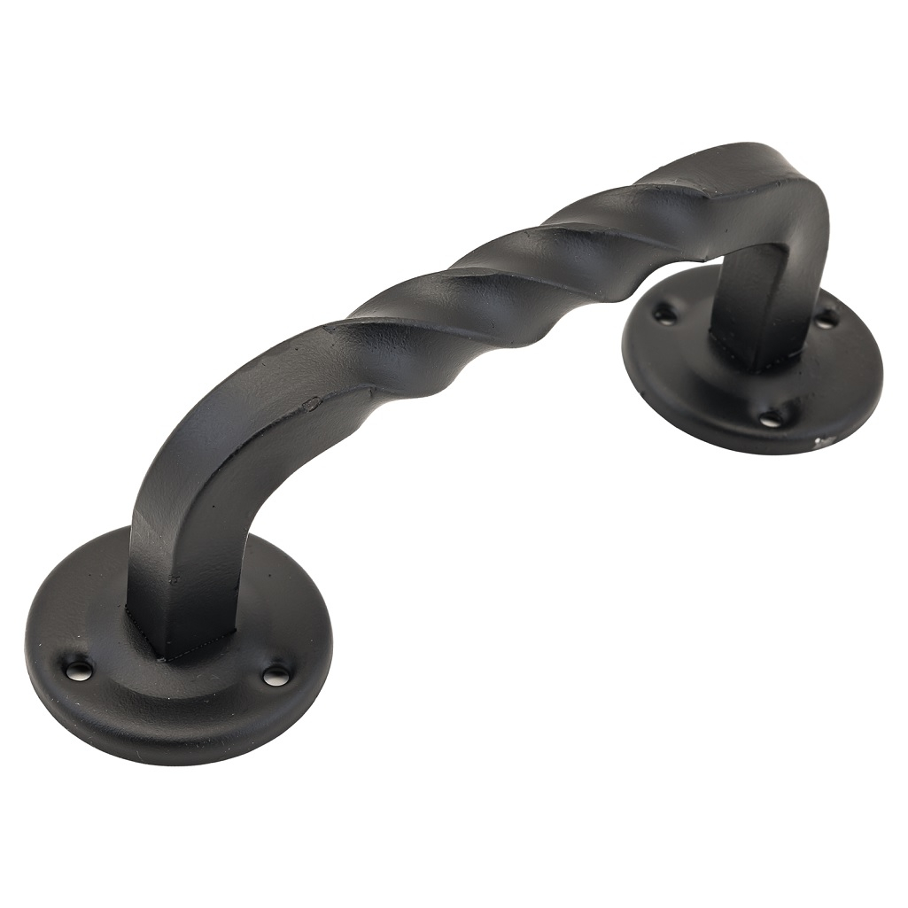 Ручка-скоба декоративная Домарт, сталь, черная, длина 180 мм