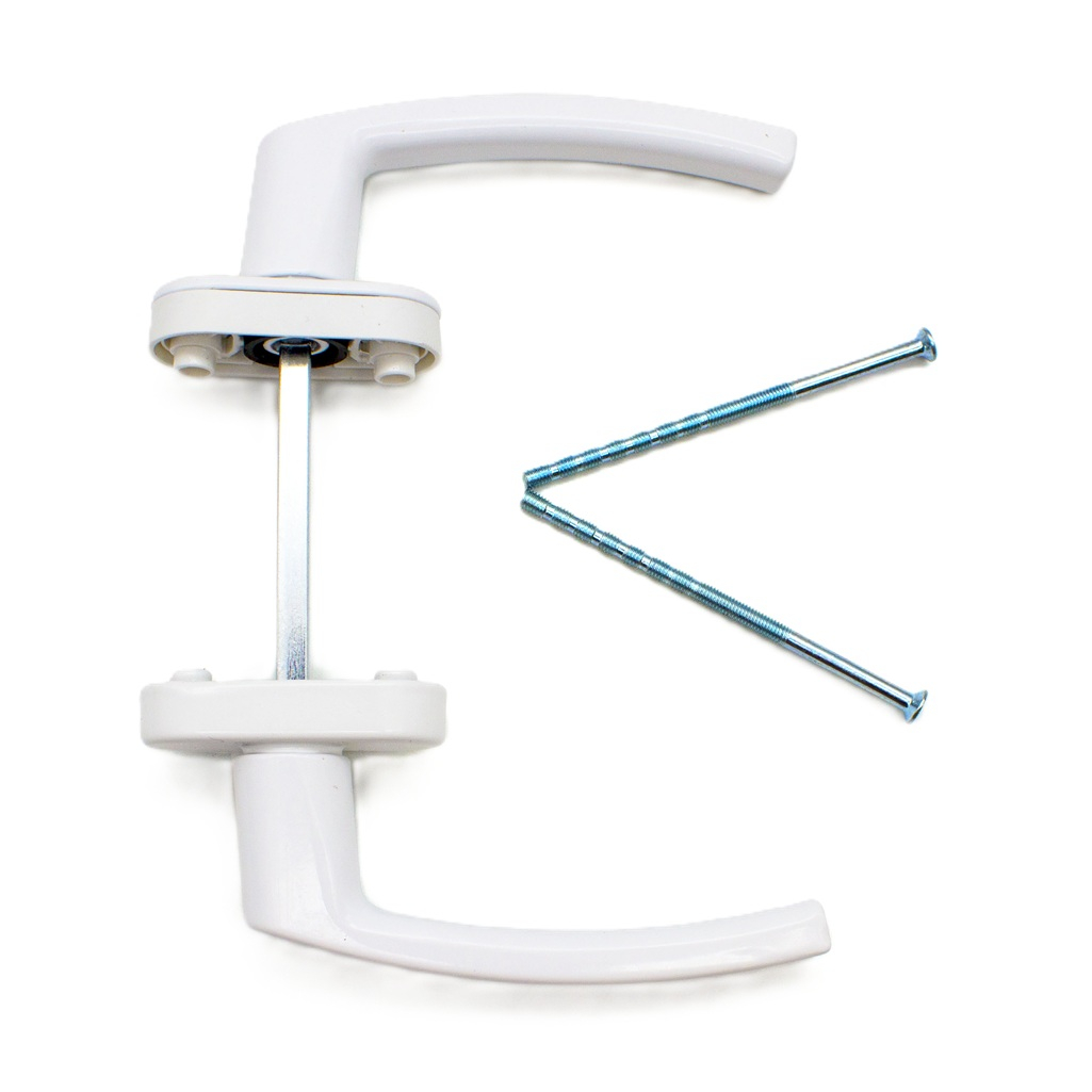 Ручка двухсторонняя 007 BHS 4 для пластиковых дверей, WW белая