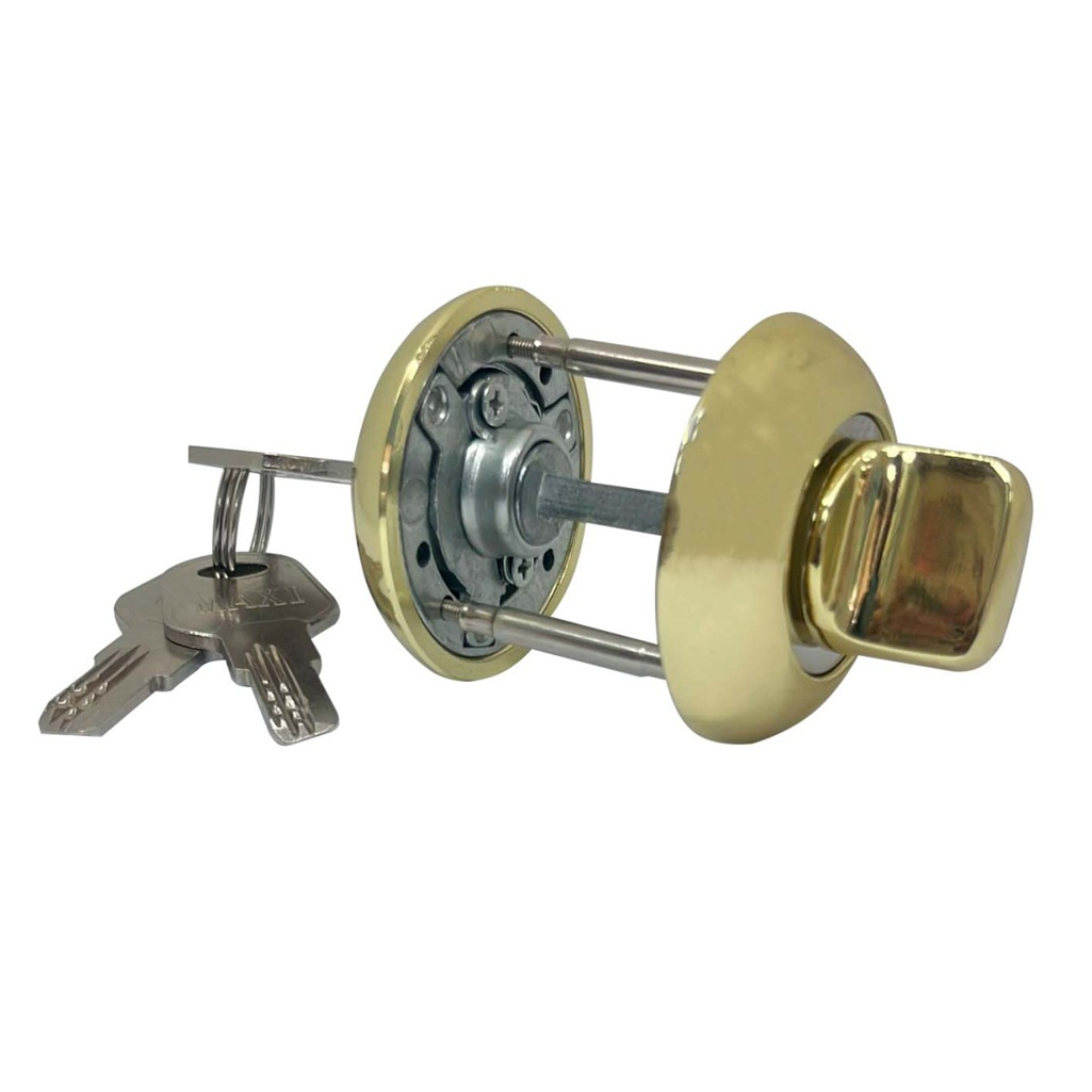 Накладка-фиксатор Maxi Locks RW1ET PB/CP с ключом, полированная латунь, хром