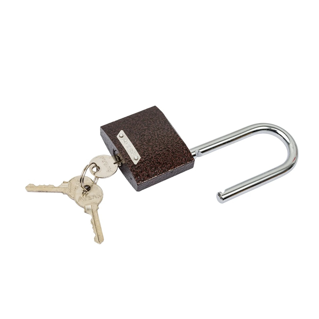 Замок навесной Avers PD-01-75-L, d 9 мм, 3 ключа, чугун, коричневый