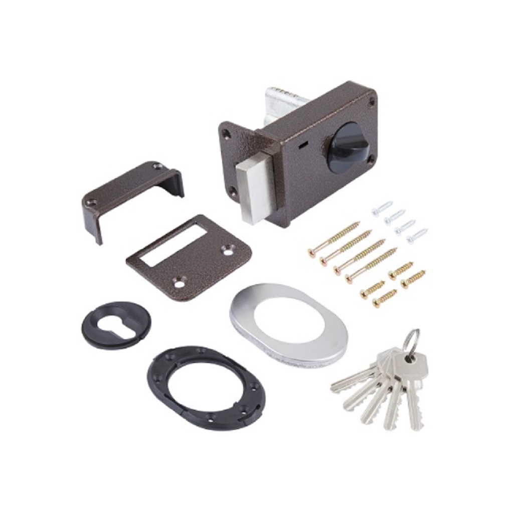 Замок накладной Apecs Омега ЗН1-1 ЗАЗ, для деревянных дверей, медь