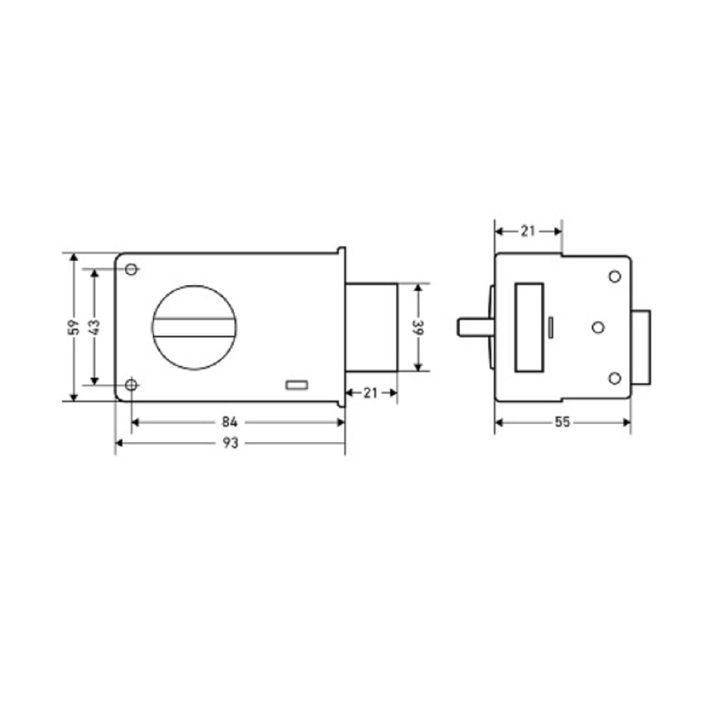 Замок накладной Apecs Омега ЗН1-1 ЗАЗ, для деревянных дверей, медь