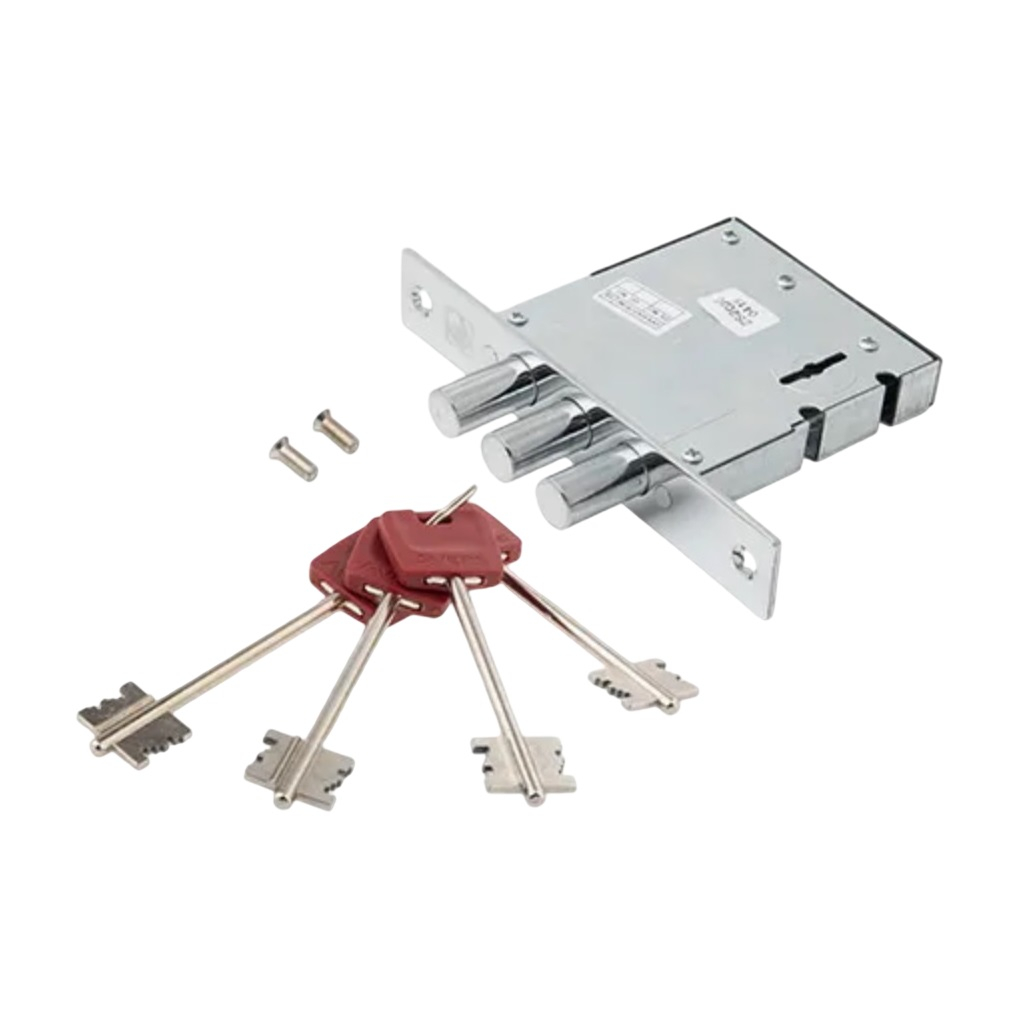 Замок врезной сувальдный Avers T-47/S6-CR, 27476, для металлических дверей, хром