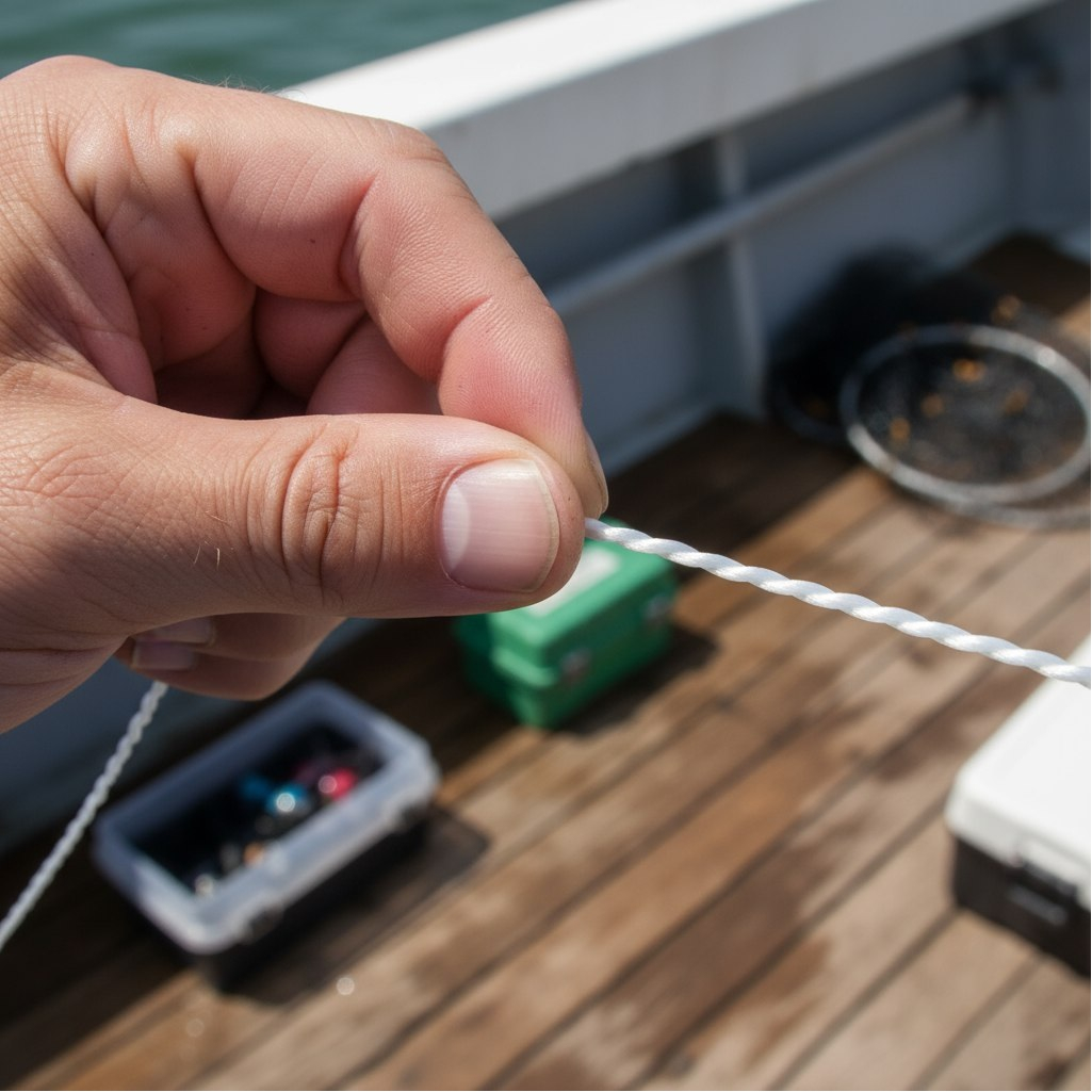 Нить полиамидная кручёная, для рыбалки, упругая, белая, диаметр 1 мм