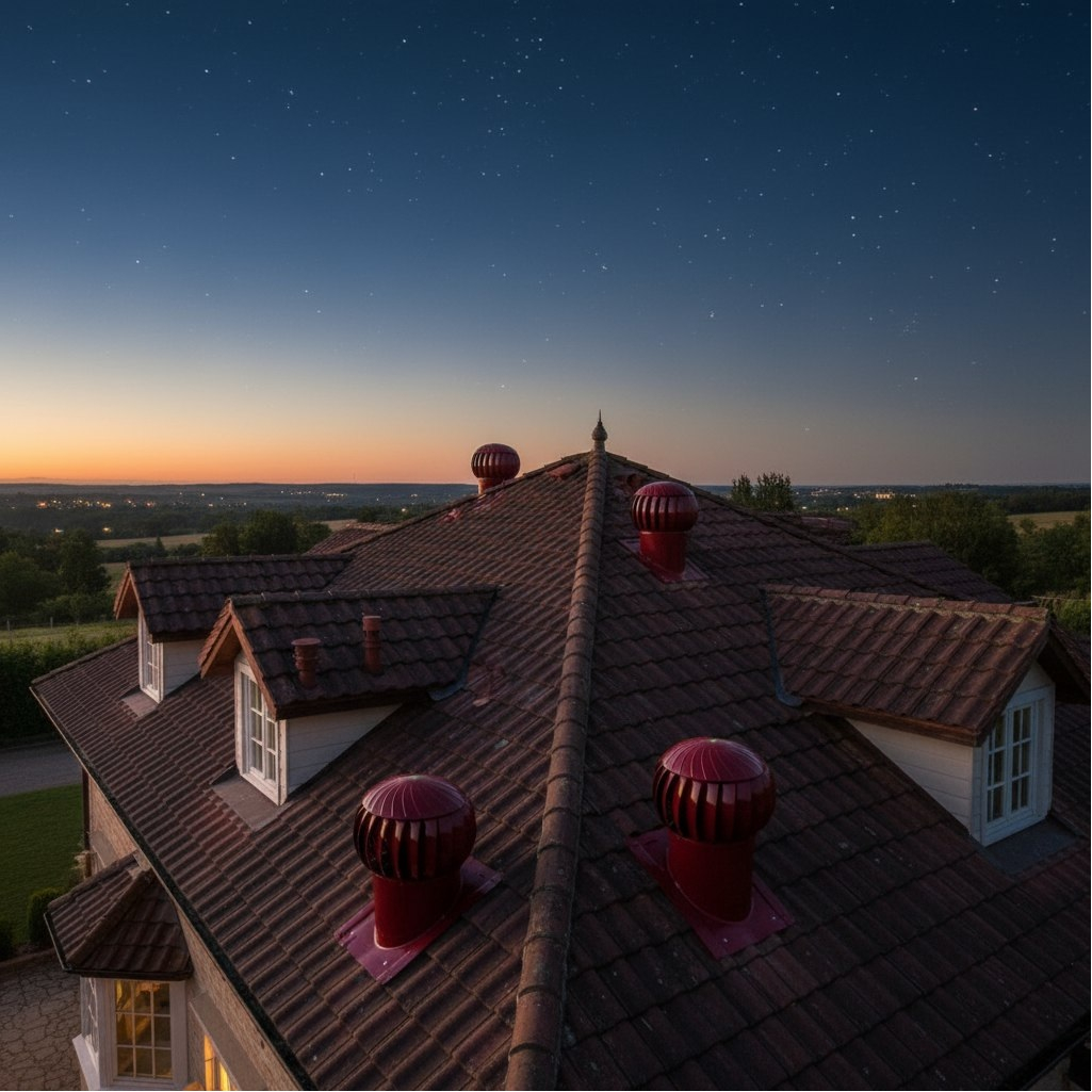 Комплект кровельного вент-выхода Нанотурбодефлектор RRTV+S 160, d 160 мм, вишня