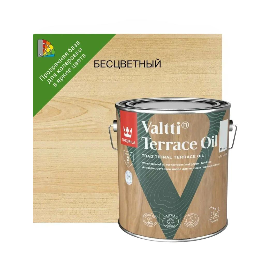 Масло Тikkurila Valtti Terrace Oil для террас и садовой мебели, атмосферостойкое, бесцветное, 0.9 л