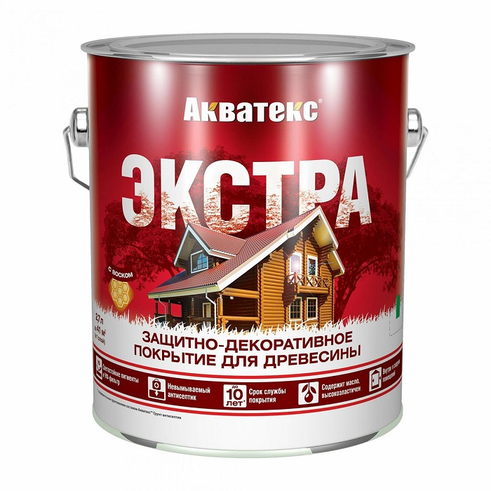 Защитно-декоративное покрытие Акватекс Экстра для древесины, полуглянцевое Сосна 2.7 л