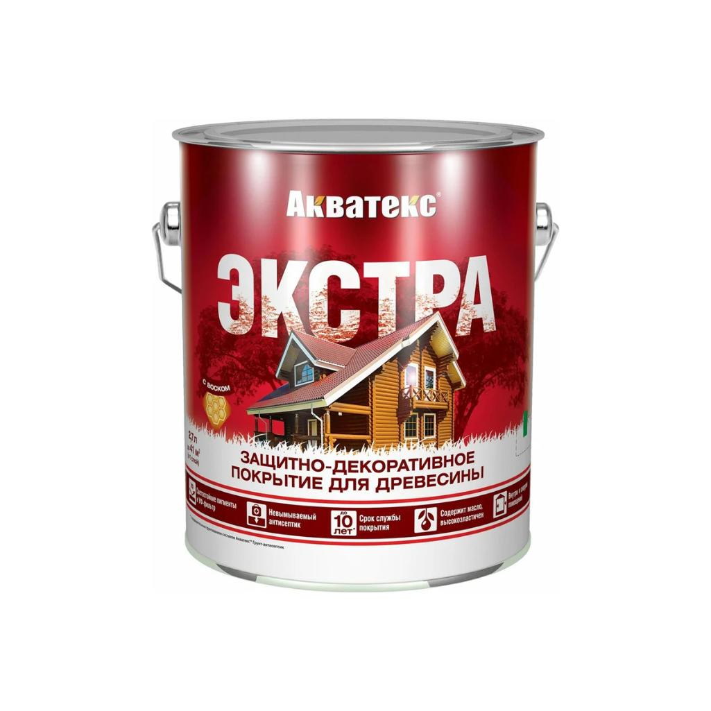 Защитно-декоративное покрытие Акватекс Экстра для древесины, полуглянцевое белый 2.7 л